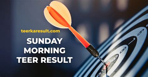 sunday teer result|Sunday Morning Teer .